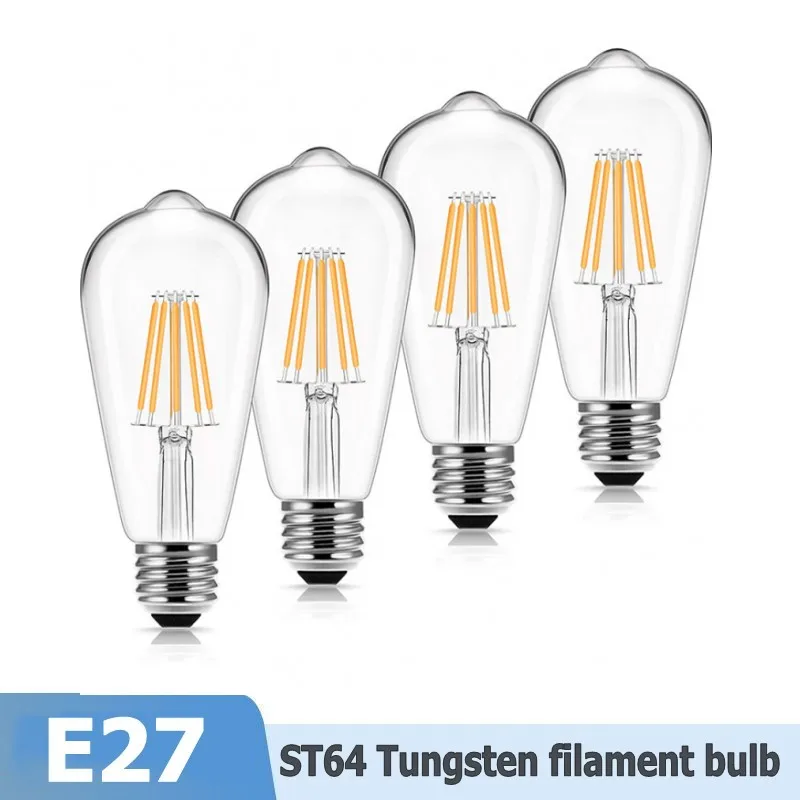 

ST64 G80 G95 T185 A19 A60 Retro Edison Light Bulb E27 220V 6W 8W 12W 16W Filament Incandescent Ampoule Bulbs Vintage Edison Lamp