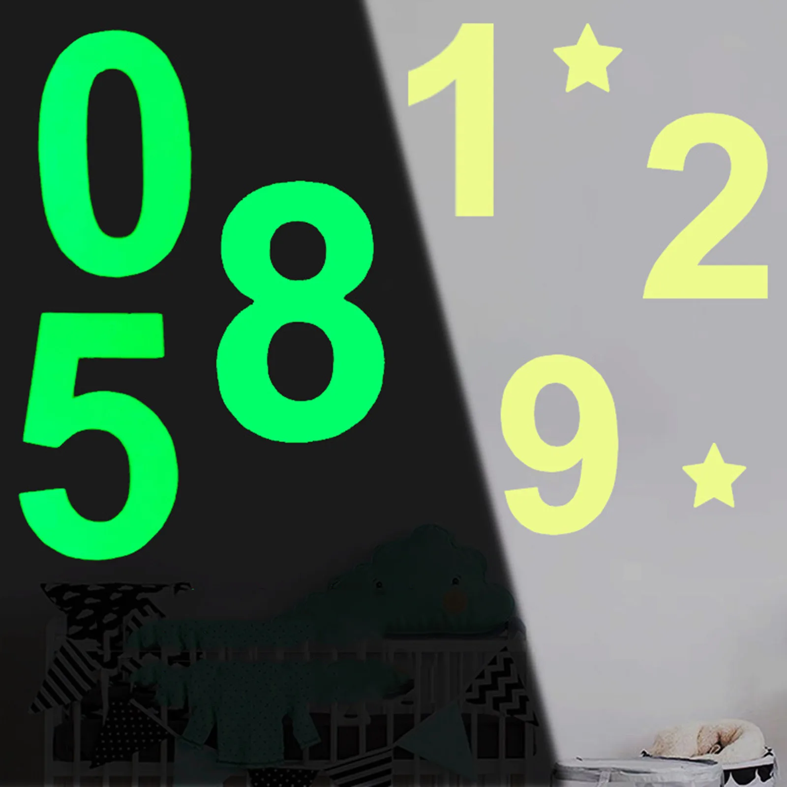 Glow In The Dark Number Sticker Luminous Digits Sticker Kids Bedroom Wall Switch Model Number Diy Decor Label Decal