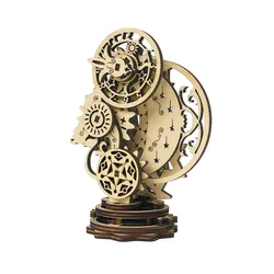 3D Puzzles Wooden Punk Clock Model Handmade DIY Assembly Toy Jigsaw Model Building Kits for Kids Adults Gift Decor