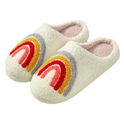 Cozy Cartoon Non-Slip Family Slippers - 38-39 (Rainbow)