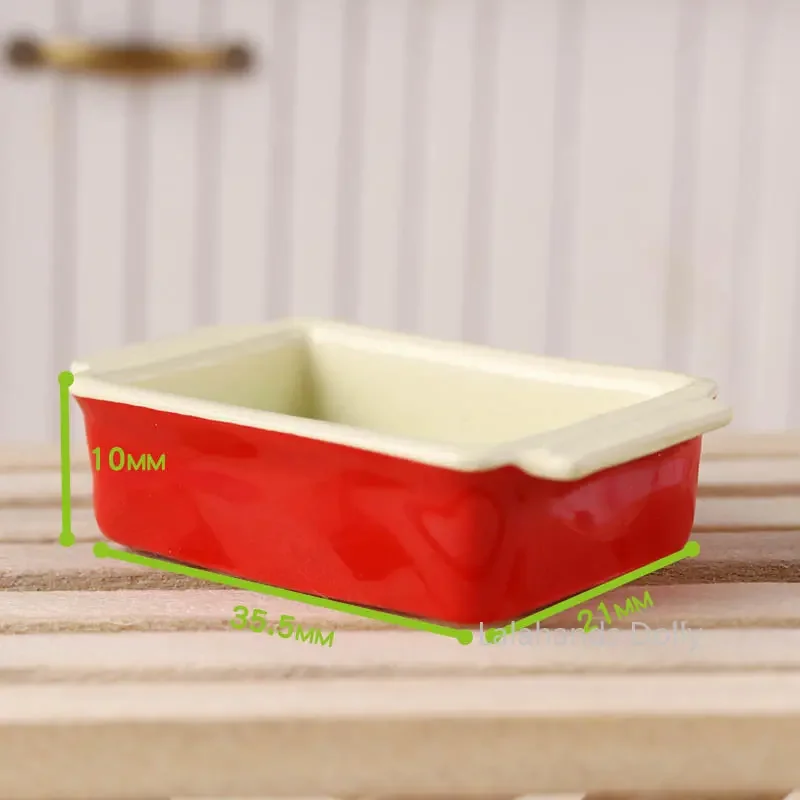 Dollhouse Mini Alloy Baking Plate Bowl Kitchen Cutlery Model for Dollhouse Kitchen Decoration Accessories 3