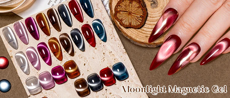 Description Picture 2 of itemMEET ACROSS Silver Moonlight Magnetic Gel Nail Polish Sparkling Cat Eye Effect Soak Off Gel Semi-Permanent nail polish Nail Art