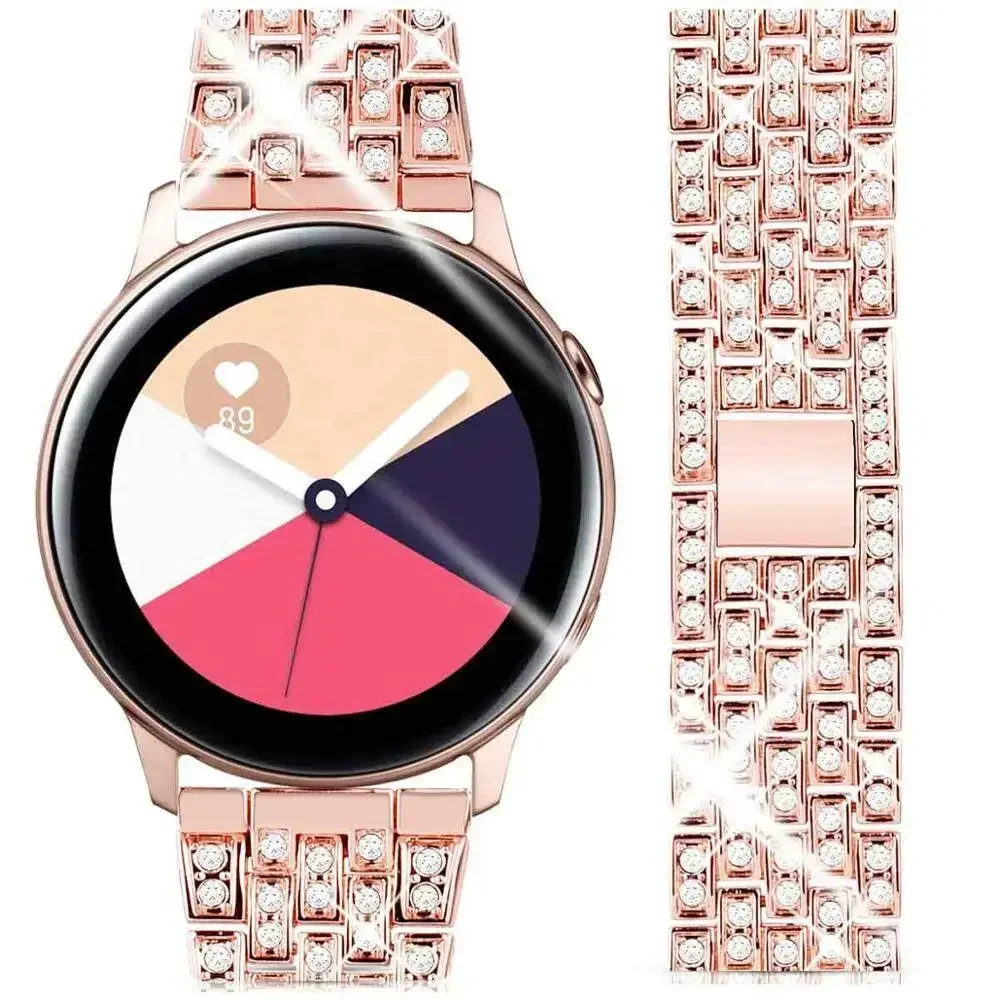 Elegant Metal Diamond Bracelet - 20mm Luxury Watch Band Strap