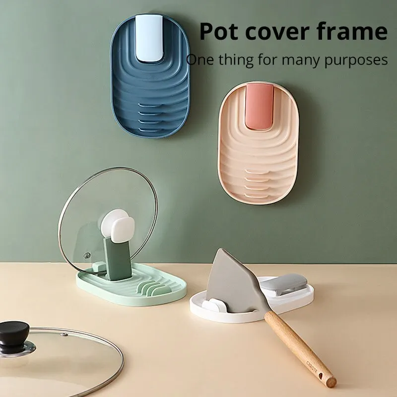 kitchen utensil holder 1pc Silicone Nordic Style Pot Lid Shovel Storage Rack Practical Multifunctional Kitchen Supply Non Slip