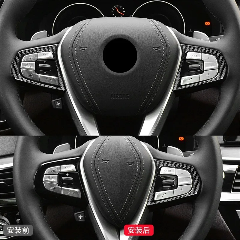 

FOR BMW 18-21 models New X3 G01 Interior modification Steering wheel button frame Carbon fiber pattern Decorative stickers