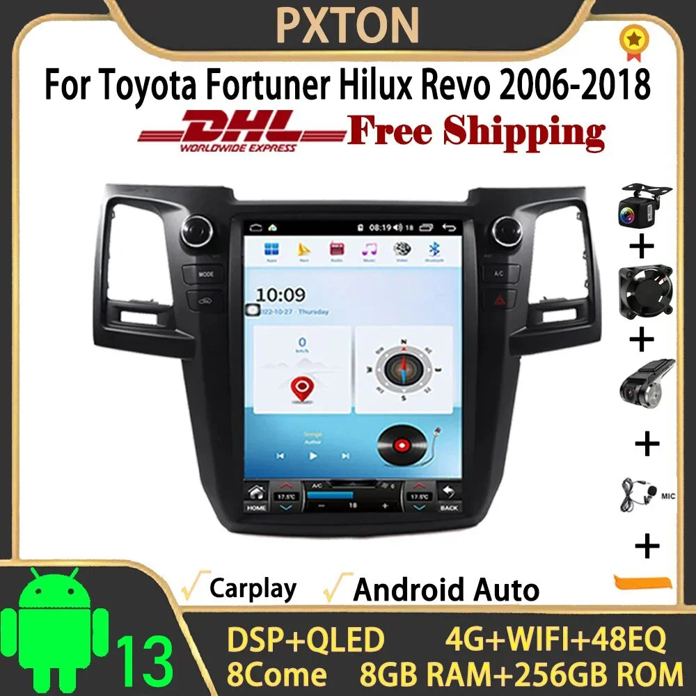 

Pxton Car Radio For Toyota Fortuner Hilux Revo 2006-2018 Car Intelligent System Carplay Screen Automotive Multimedia Auto Player