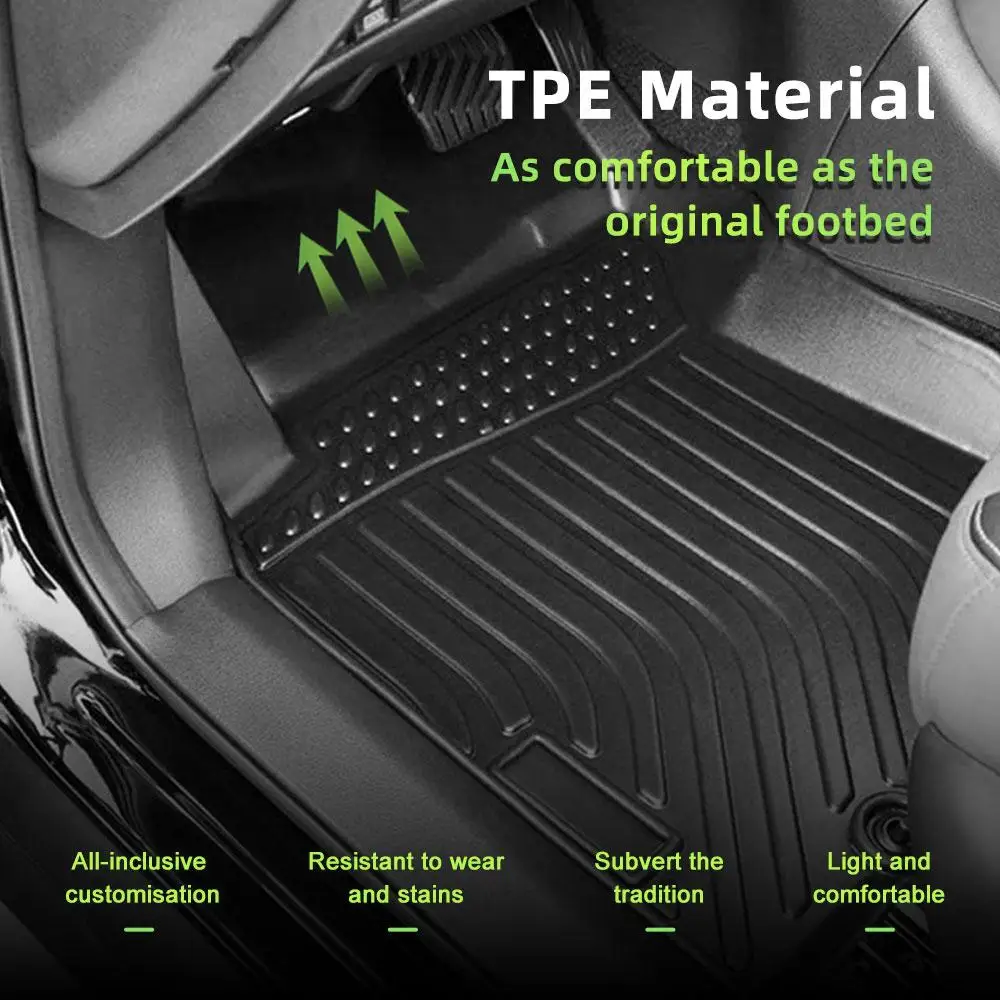 

TPE Black Car Floor Mats for 2014-2020 Nissan Rogue NO FIT Rogue Sport Automotive Parts