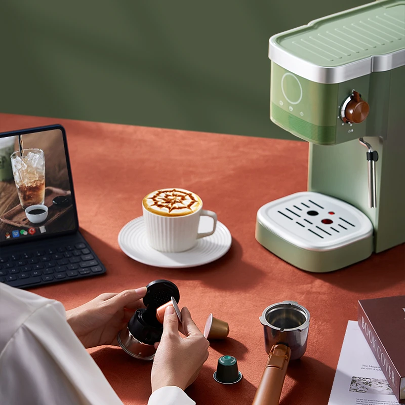 

Italian Capsule Coffee Machine Household Semi-automatic Latte Art Steam Milk Frother 20bar Coffee Machine