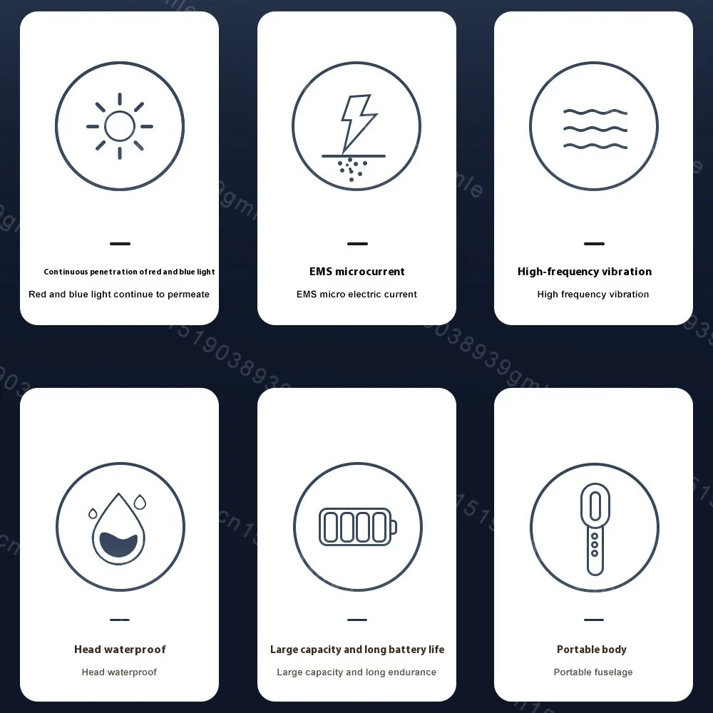 Electric RF Hair Growth Comb Oil Applicator Red Blue Vibration Head Massage Brush Micro-current Stimulates Scalp Anti-Hair Loss