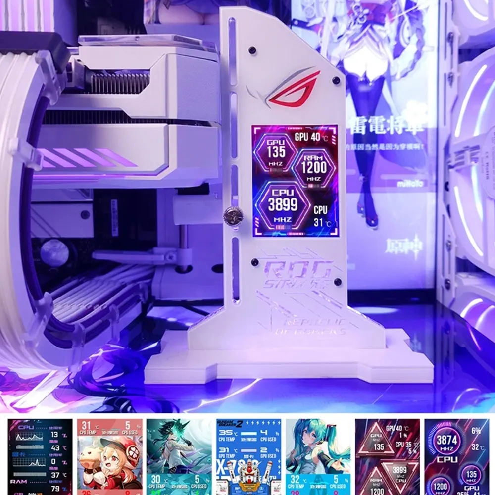 Placa de Vídeo Gráfica Suporte Suporte Vga 2.4 Display Lcd Suporte Rgb Cpu Gpu Ram Monitor Aida64 Gabinete pc Gamer Diy - Imagem 5