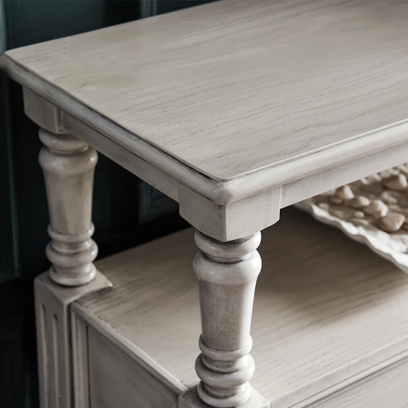 Consolle American Glam con portaoggetti Consolle retrò elegante e alla moda Portico Ingresso Tisch Wohnzimer Möbel Mobili - immagine 4