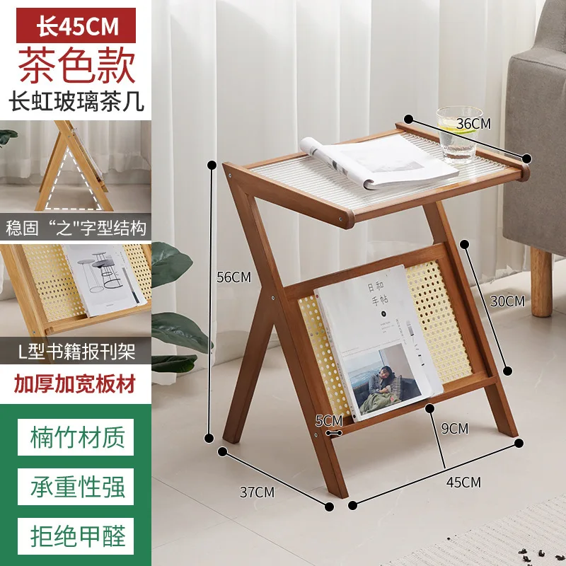 Sofa Edge Table Simple Household Black Tea Table Small Bedside Modern and Minimalist Balcony Storage Rack Room Furniture