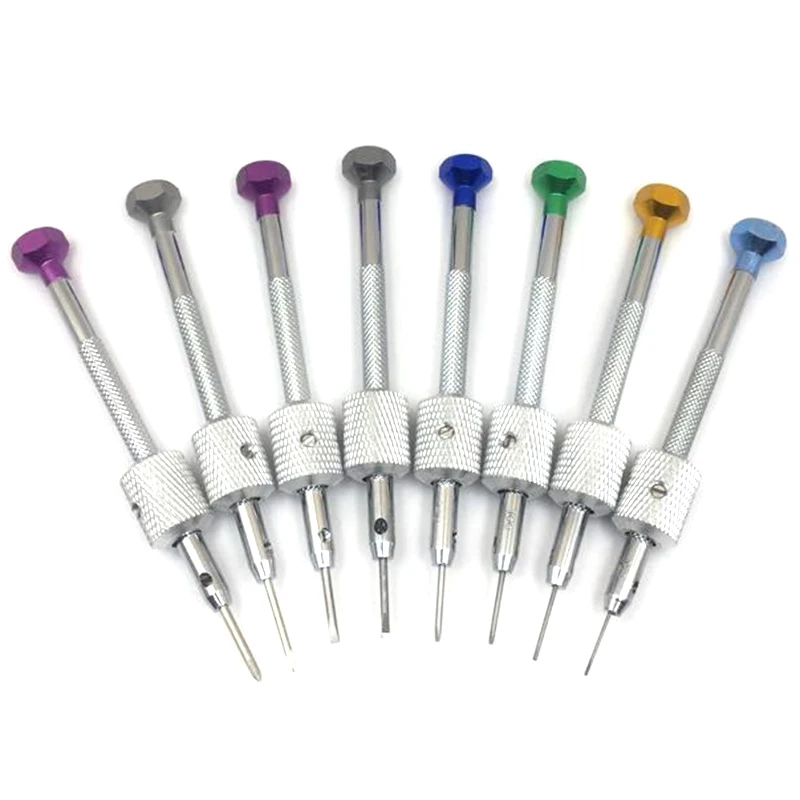 시계 수리 시계 드라이버 세트에 대한 금속 스탠드 도구와 8 Pcs 시계 스크루 드라이버