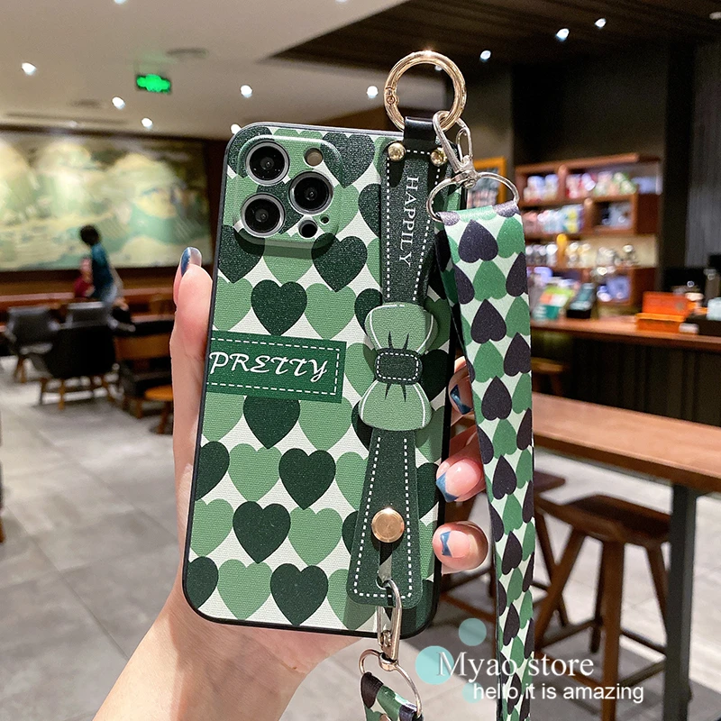 Luxury Crossbody Phone Holder Case with Wrist Strap and Necklace Lanyard