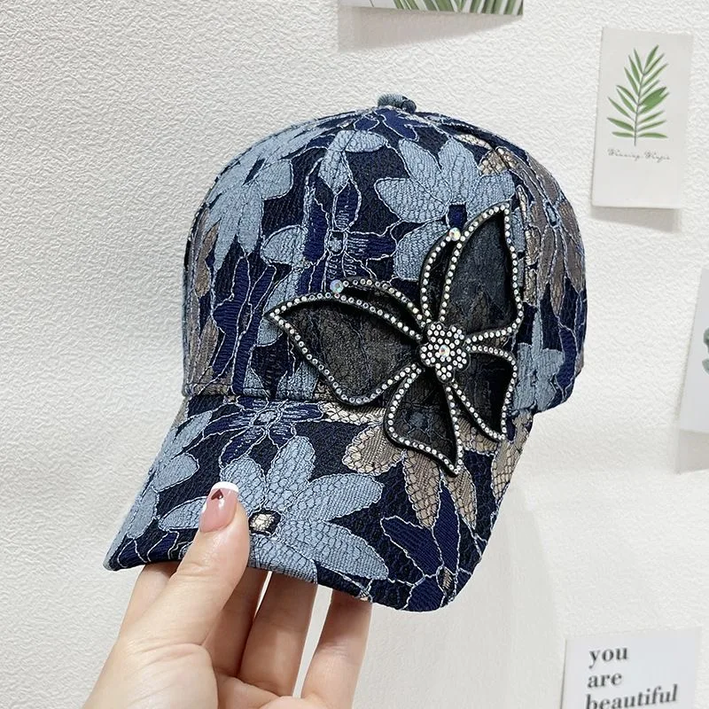 Heißer Verkauf Mode Frauen Kappe Schmetterling Blume Anhänger Baseball Kappe Weibliche Außen Einstellbare Streetwear Sommer Trucker Hut – Detail 4