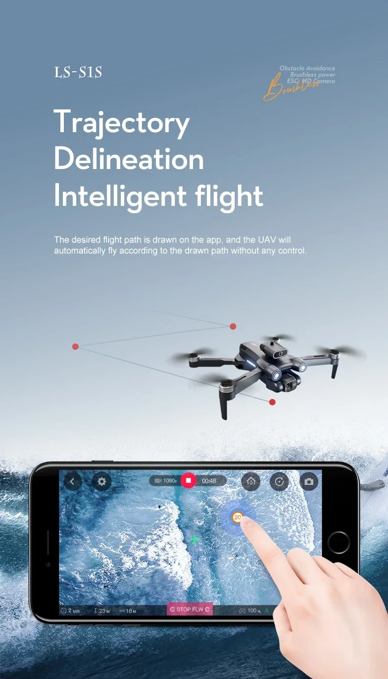 Description Picture 6 of itemNew Mini S1S Drone 6K/8K Professional HD Aerial Photography Intelligent Obstacle Avoidance Quadcopter Brushless Motor Drone Toys