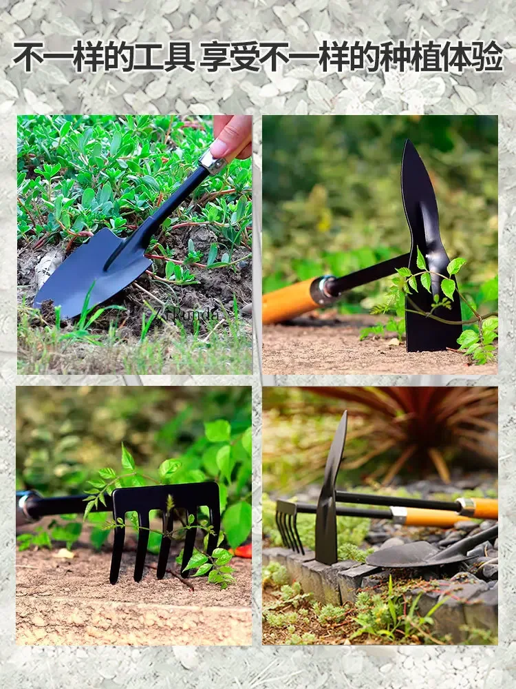 ~Gardening Flower Growing Vegetables Wooden Handle Shovel 3-piece Set Household Potted Planting Flower Shovel Hoe Tool 5