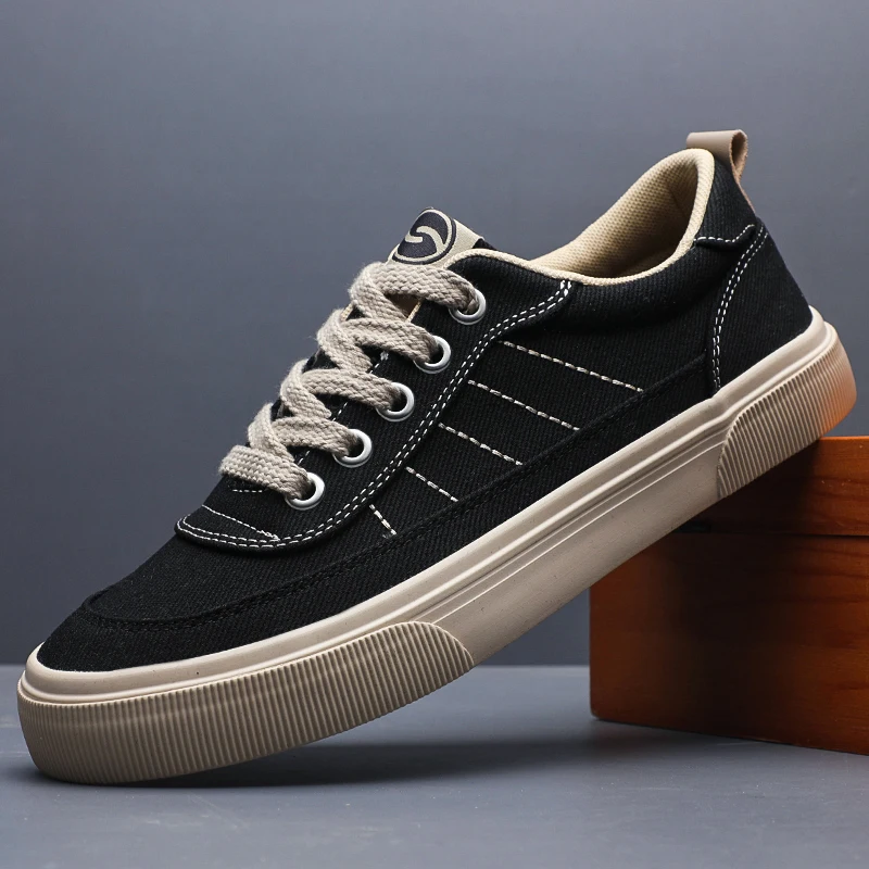 Men's Canvas Fashion Shoes Lace Up Breathable Mesh Wear-Resistant SpringSummer BoardShoes Casual Versatile Driving Shoes SS26102