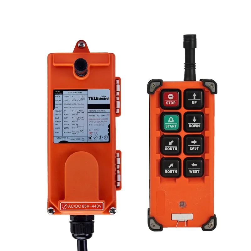 

Industrial Remote Control System Controller Switches Hoist Crane Lifter Control 1 Transmitter + 1 Receiver F21-E1B 6 Motions