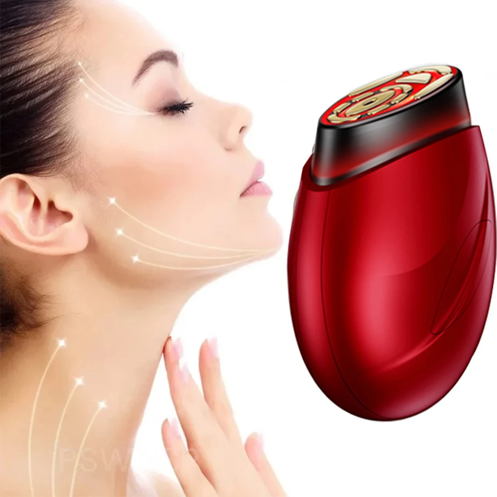 Collagen Anti Wrinkle Rf Face Lifting Lift Massager Red Light Stamped Rf Ems Beauty Instrument For Facial Tighten Skin Machine