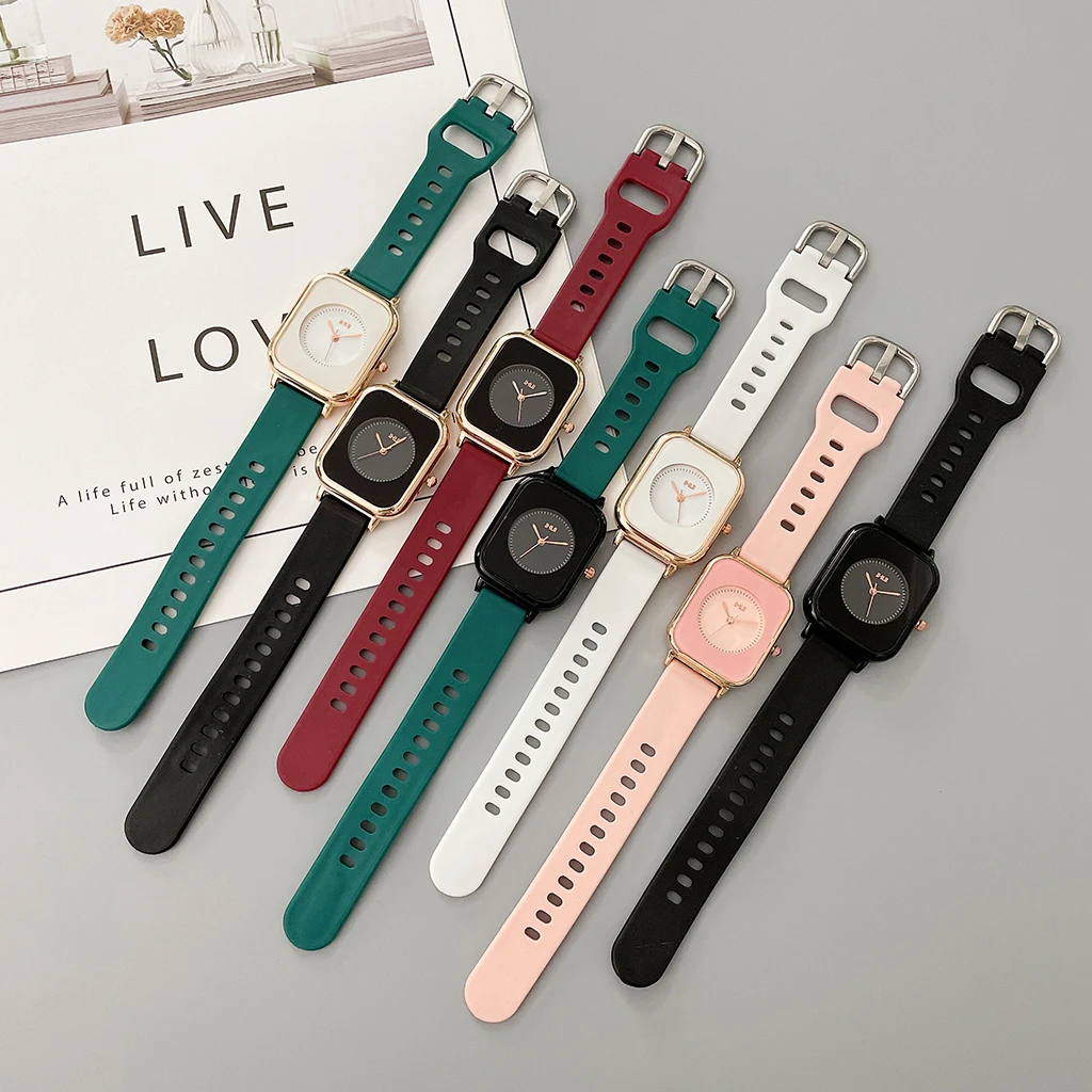 

Fashion Women Watches Squartz Dial Watch Women Luxury Ladies Quartz Wristwatches Silicone Female Clock