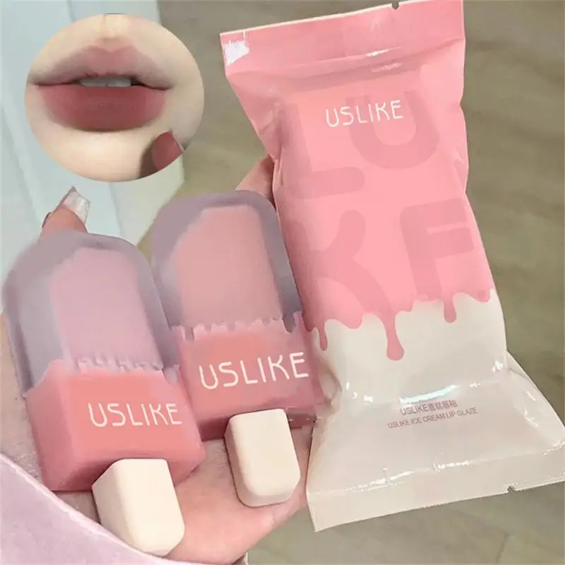 

8 Colors Lip Glaze Ice Cream Matte Fog Velvet Long Lasting High Color Lipstick Waterproof Lip Gloss Makeup Korean Cosmetics Tool