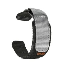 Versatile Hook & Loop Nylon Watch Strap - Quick Release Sport Band - 16mm (Grey)