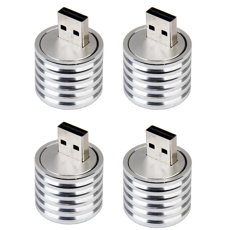 

4X Aluminum 3W USB LED Lamp Socket Spotlight Flashlight White Light