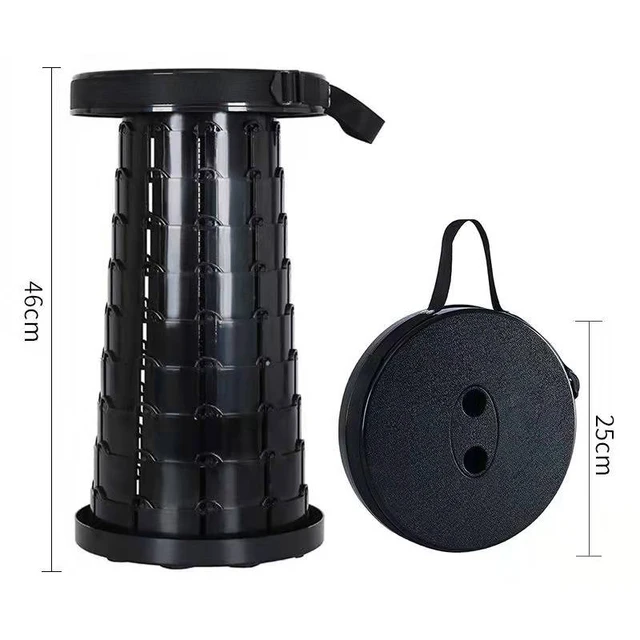 Telescopic Stool Retractable Stool Folding Chiar Fishing Chair Portable Camping Hiking Stool Outdoor Furniture Mini Chair Normal Black 2