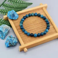 Original Reiki Blue Apatite Beads Bracelets Men Women Natural Stone Blood Circulation Stimulate Enthusiasm Health Care Jewelry - Image 2