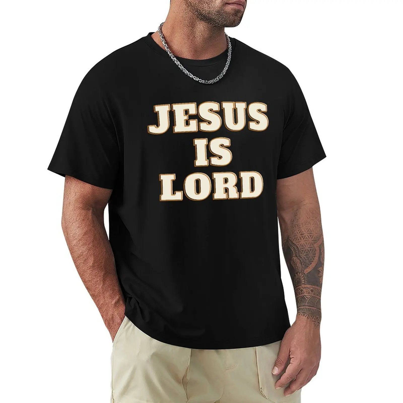 

Jesus is Lord T-shirt anime clothes summer clothes tops black t shirts for men