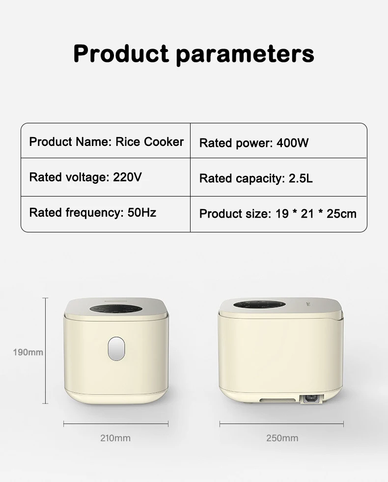 Electric Rice Cooker Low Sugar Stainless Steel Food Steamer Meal Warmer Soup Porridge Stew Cooking Hot Pot Stir-Fry Pan Roaster