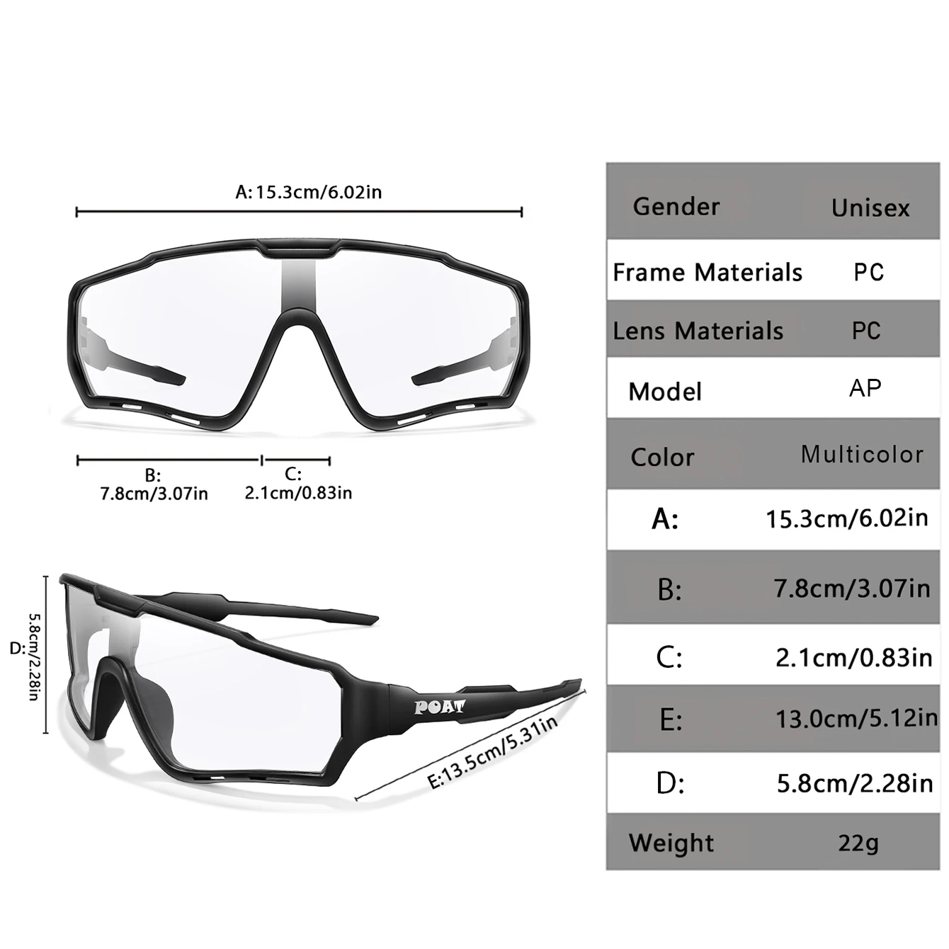 POAT Men Sunglasses Photochromic Sports
