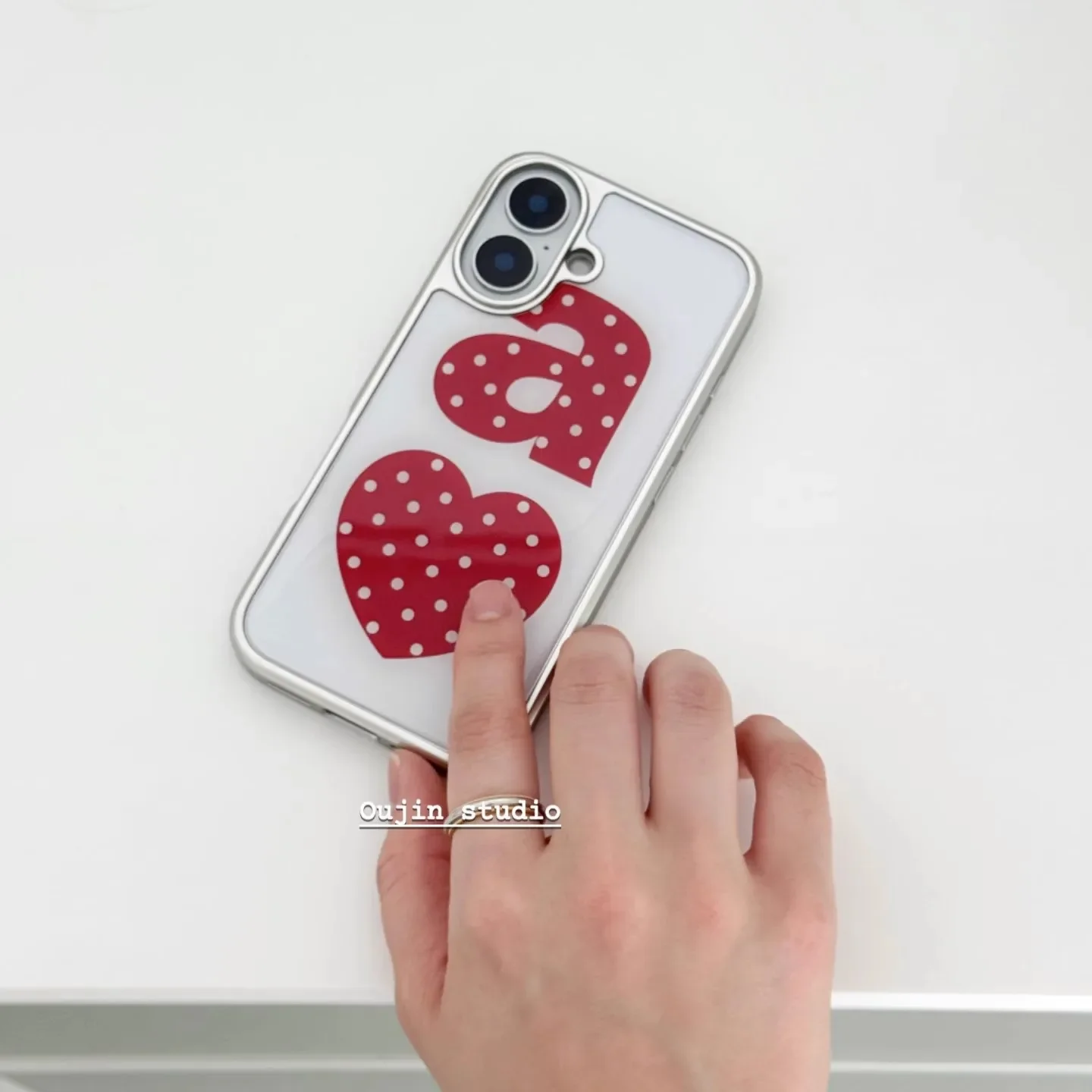 Creative Korean Ins Sweet Red Love Polka Dot Kawaii Phone Case - Y2K Style Cover