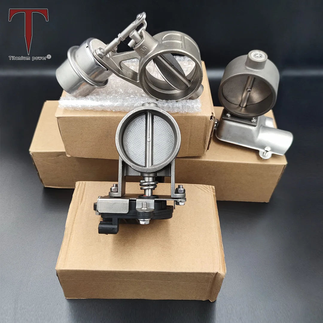 2~4inch Universal Titanium Vacuum Flap Valve Stainless Pneumatic Valve Pipe Parts for Car Exhaust