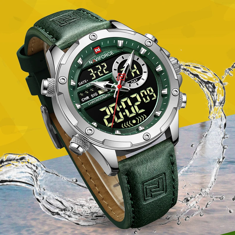 NaviForce Men's Sport Watch, orologio da polso in quarzo impermeabile