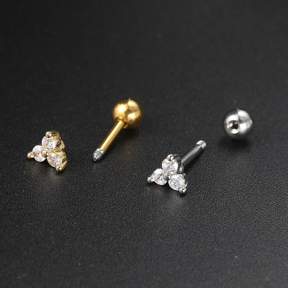 Ear piercing jewelry 1PC Septum Conch Tragus Crown Star Zircon Gold Color Helix Daith Lobe Cartilage Piercing Earrings for Women
