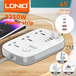 LDNIO High - Power Surge Protector with 65W GaN USB Charger and Universal Plug Compatibility - EU Plug