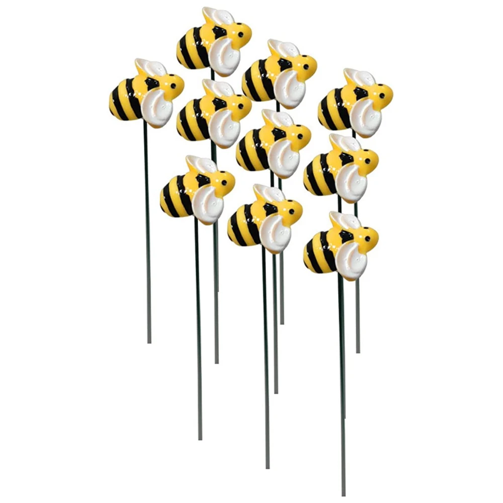 10Pcs Bee Garden Stakes Outdoor Iron Insect Beds Pot Stakes Ornament Yard Art Outdoor Decoration Garden Supplies