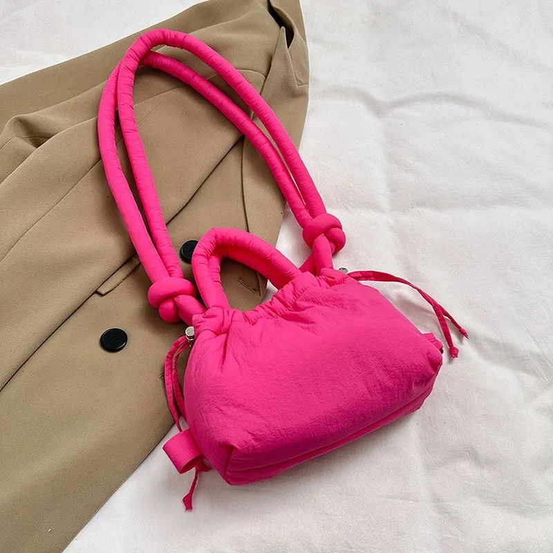 ตัวเลือกสินค้า กระเป๋าถือแฟชั่นเกาหลี กระเป๋าสะพายข้าง กระเป๋า Mini Tote ผ้า Soft Dacron สำหรับผู้หญิง