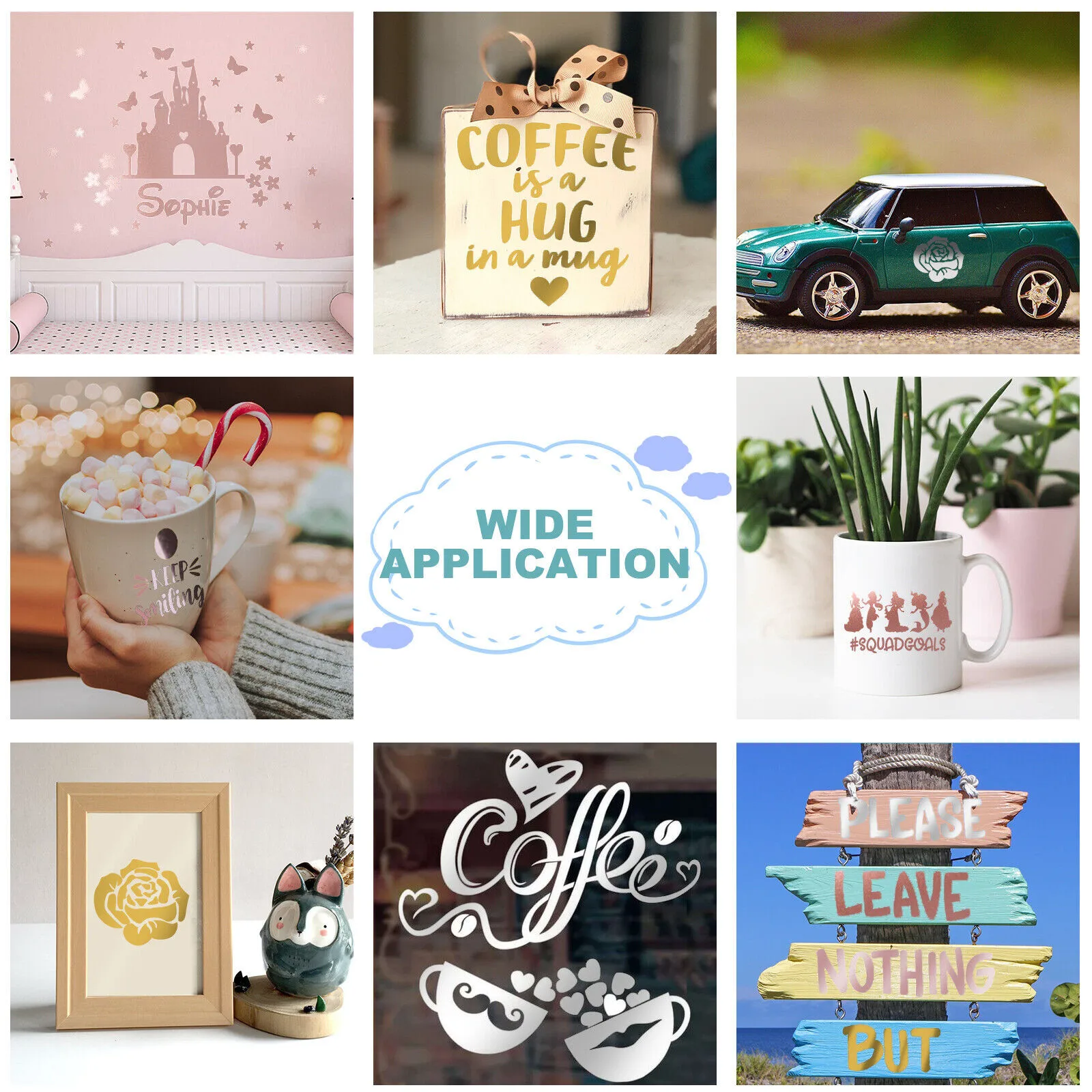 HTVRONT metallic mirror adhesive vinyl 12x10ft