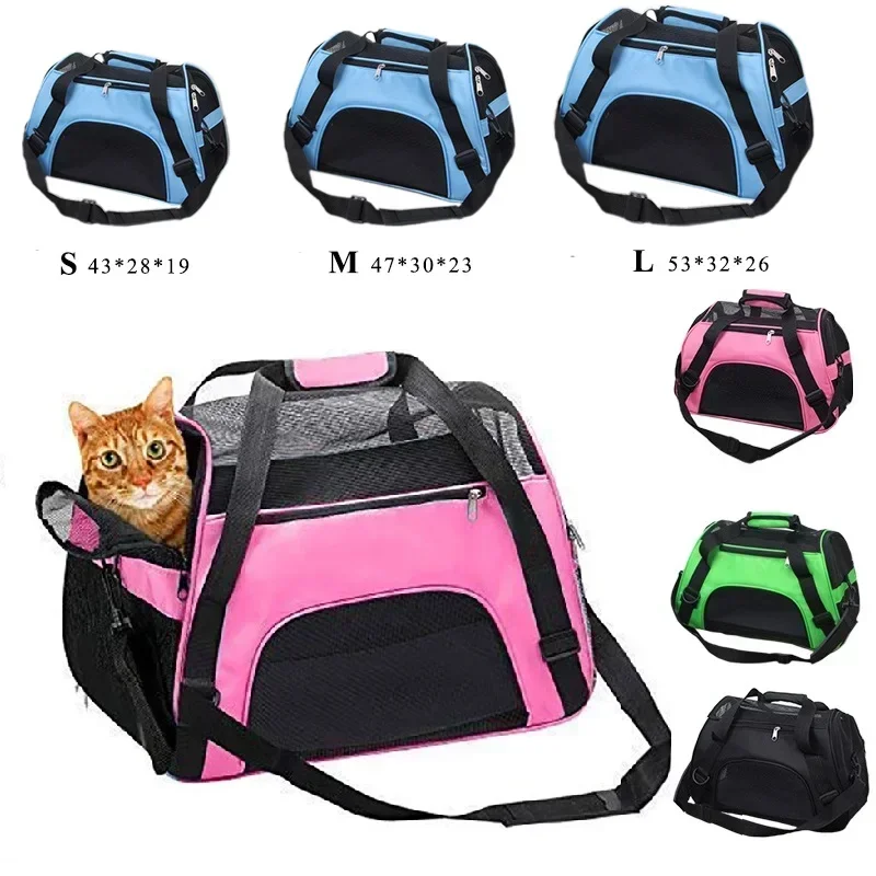 Pet Carrier Cat Bags Portable Dog Carrier Bag Mesh Breathable Carrier Bags for Small Dogs Foldable Cats Handbag Travel Pet Bag Transport