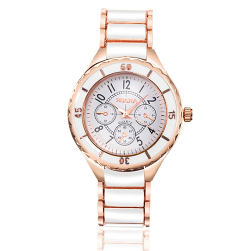 Rose Gold White Watch Women Watch Classic Steel Ceramic Ladies Wristwatch Clock Reloj Mujer Montre Female Relogio Feminino Saati 5