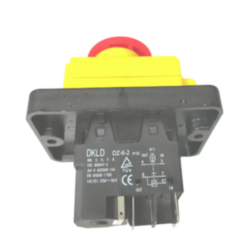 DZ-6-2 15A 250V IP55Waterproof Electromagnetic Drill Push Button Pushbutton Switch Magnetic Machine Switches 5 Pins