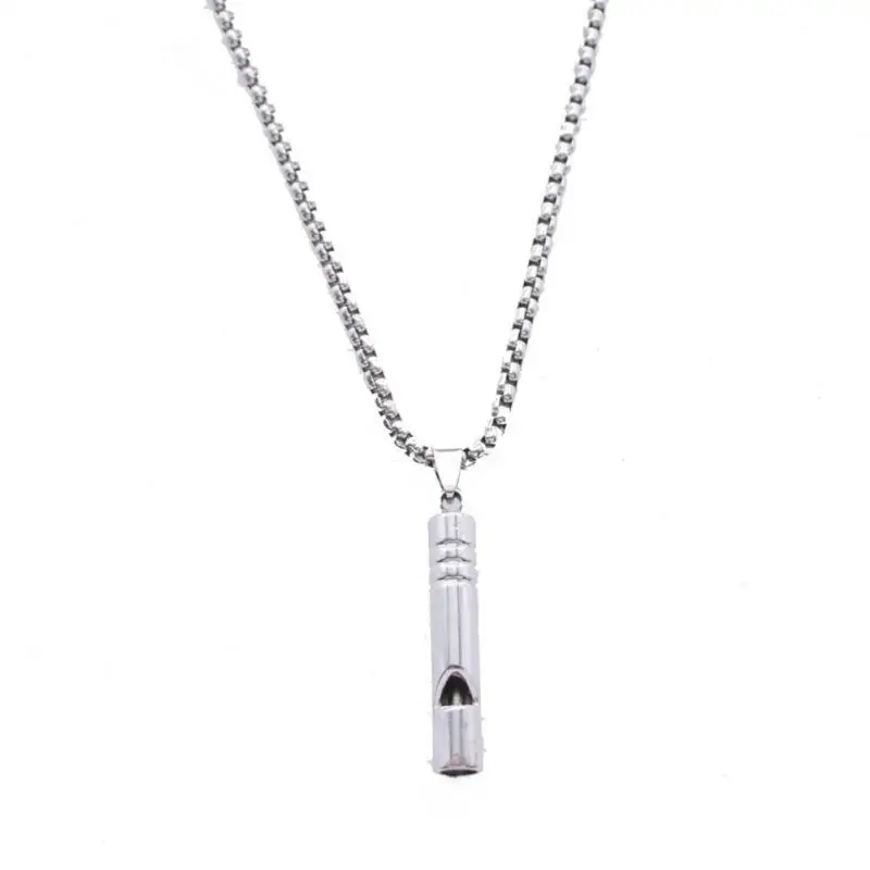 Survival Whistle 1~10PCS Whistle Necklace Pendant Outdoor Hiking Camping Necklaces Stainless Steel Punk