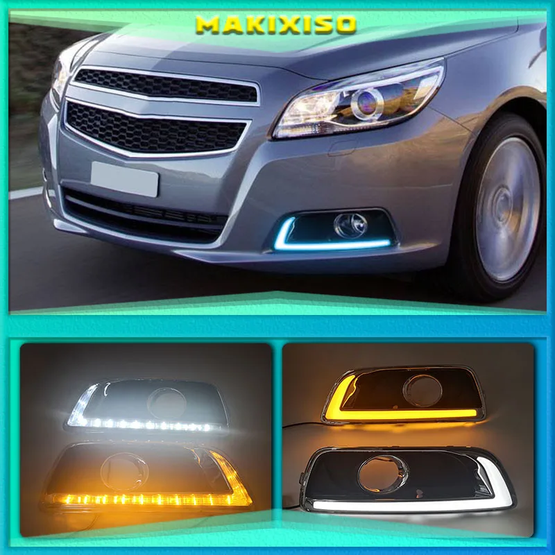 

1set LED DRL Daytime Running Light yellow turn lamp Relay Daylight For Chevrolet Chevy Malibu 2011 2012 2013 2015