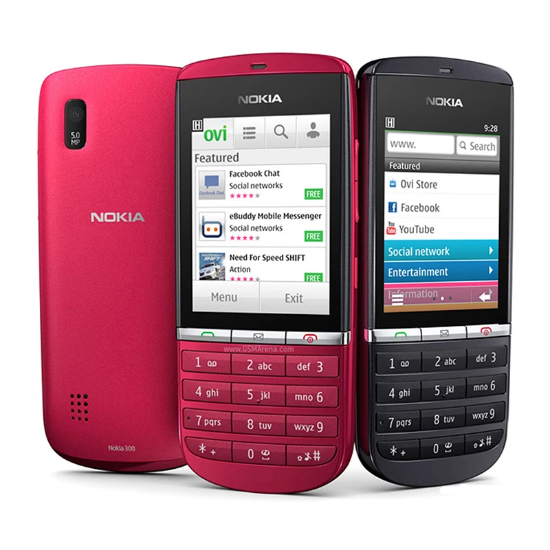 Оригинальный разблокированный телефон Nokia Asha 300 2 4 дюйма 1100 мАч Восстановленный GSM
