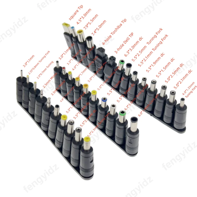 Lenovo Thinkpad 노트북 전원 공급 장치 플러그 잭 세트 용 34PCS 범용 5.5mm x 2.1mm DC AC 전원 어댑터 팁 커넥터 키트