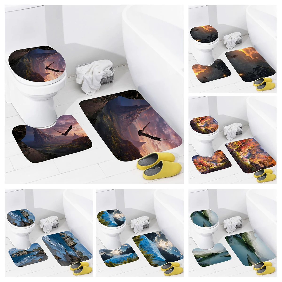 

home bathroom floor mats Colorful animals Bath Foot mat modern bathroom accessories rug Toilet mat Bathtub anti-slip carpet