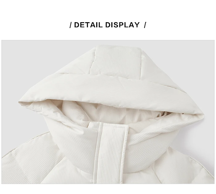 Down Jacket Women Medium Long Hooded Texture Winter Loose New Gentle Sweet Love Thick Jacket